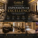 GoldyZ Aesthetics salon expansion showcasing new manicure and pedicure stations, hair treatment areas, private facial cabins, and Turkish and Moroccan spa section designed by Sehrish Anjum.