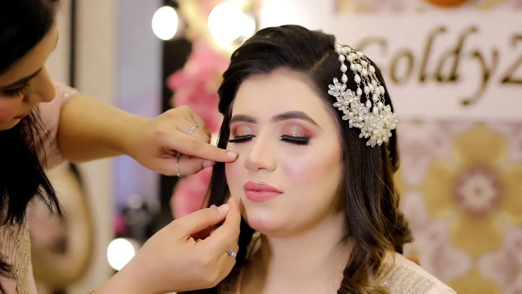 Professional engagement makeup look at GoldyZ Multan Aesthetics