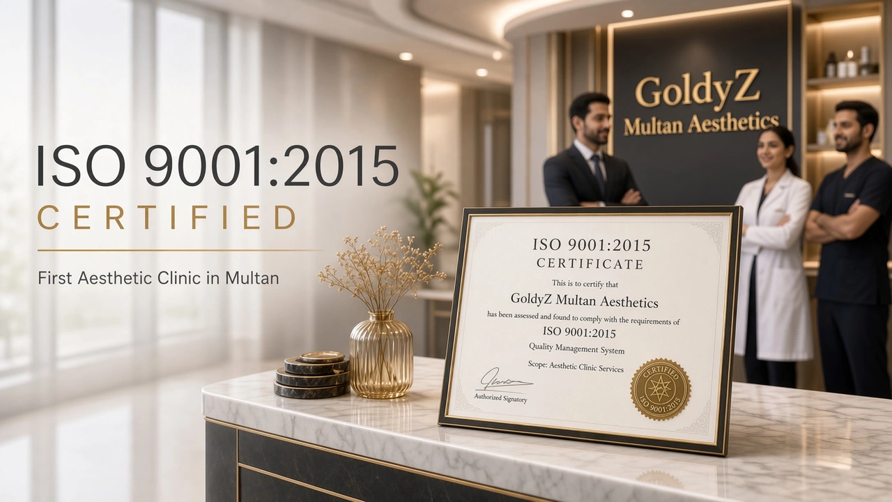 GoldyZ Multan Aesthetics, First and only ISO 9001:2015 Certified Aesthetic Clinic in Multan