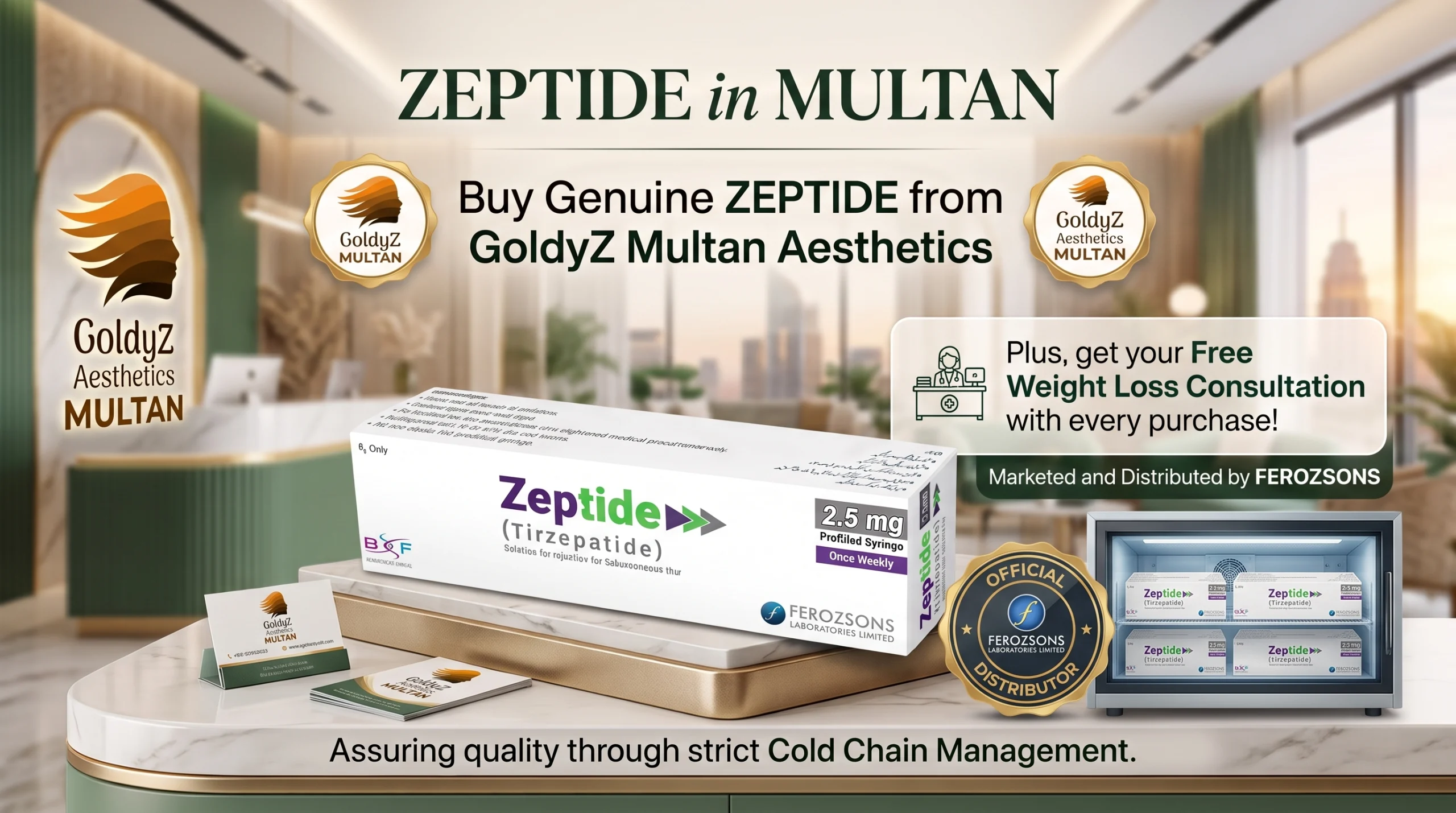 Zeptide tirzepatide weight management at GoldyZ Multan Aesthetics