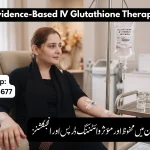 Patient relaxing comfortably during an IV glutathione whitening drip and vitamin infusion therapy session at GoldyZ Multan Aesthetics in Multan