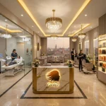 GoldyZ Multan Aesthetics & Salon interior featuring a clinical treatment room and a luxury hair salon under one roof