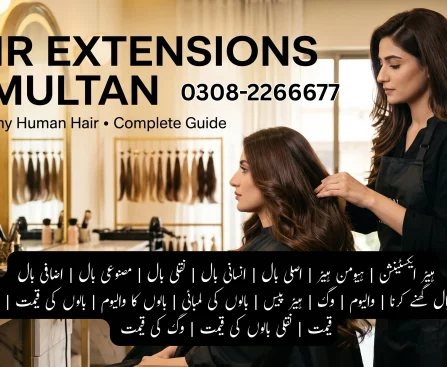 Synthetic fake hair extensions and 100% human hair extensions compared side-by-side at Salon in Multan | GoldyZ Multan Aesthetics
