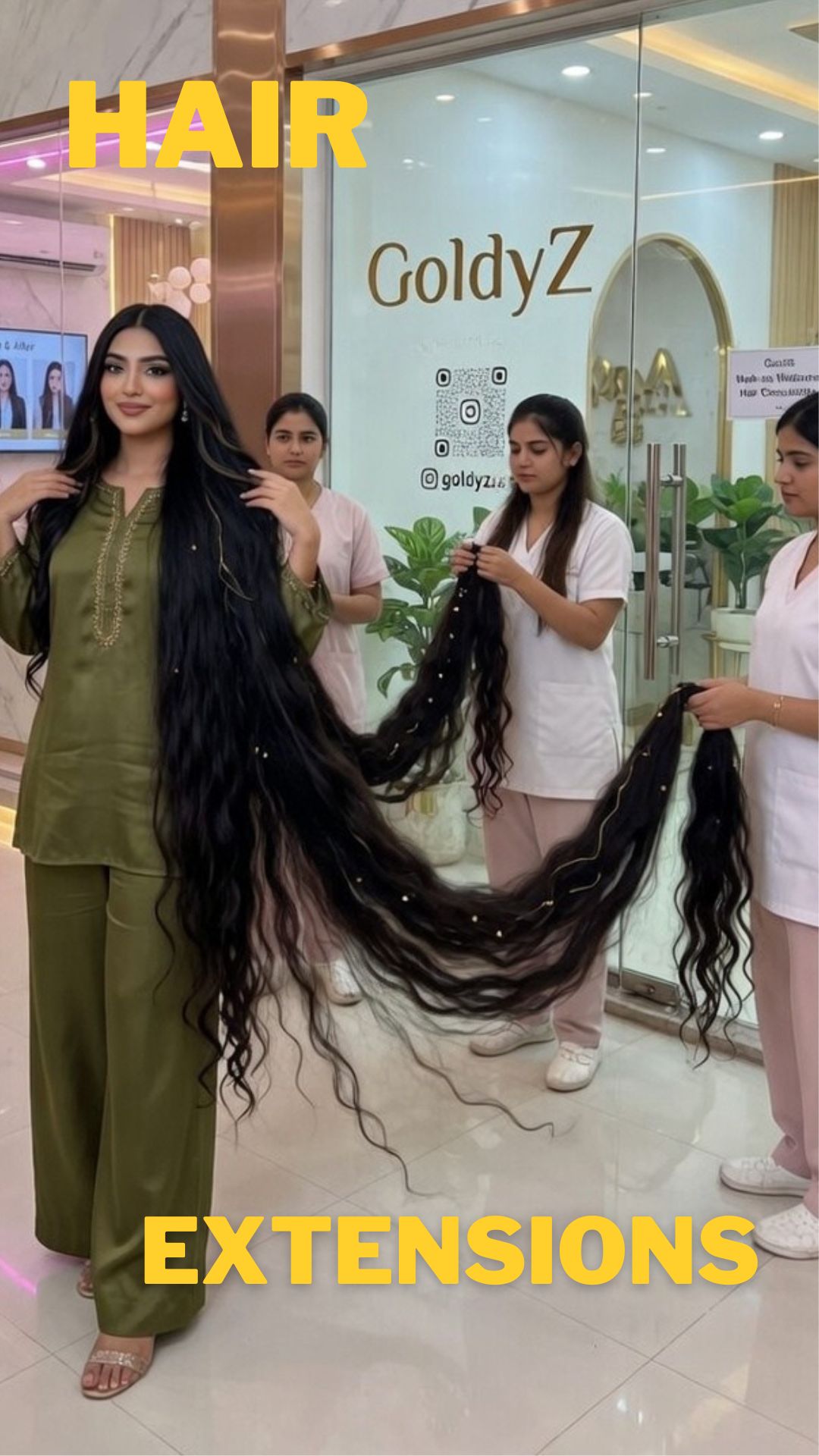 Hair Extensions at GoldyZ Multan Aesthetics