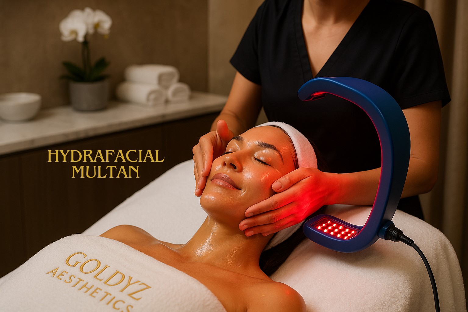 LED light Therapy at the End of Hydrafacial