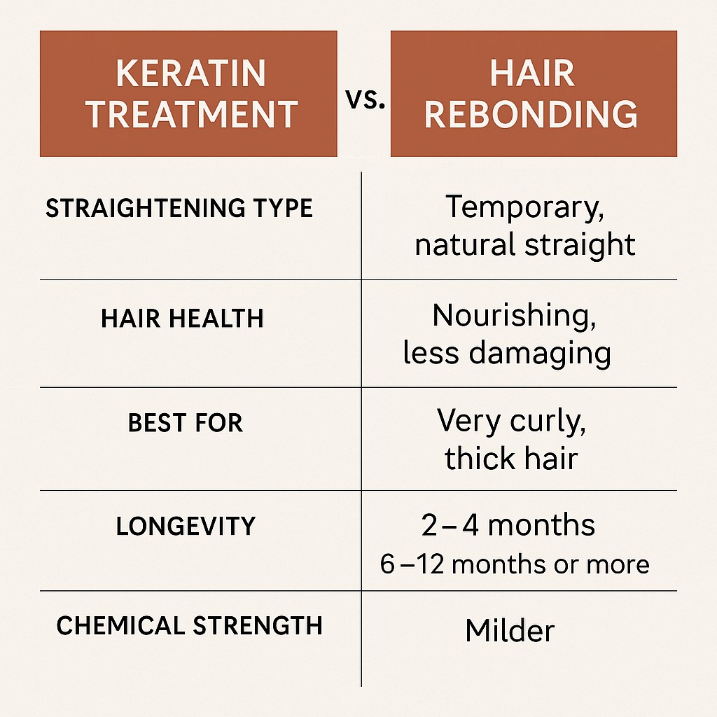 Understanding Difference between Keratin & Rebonding