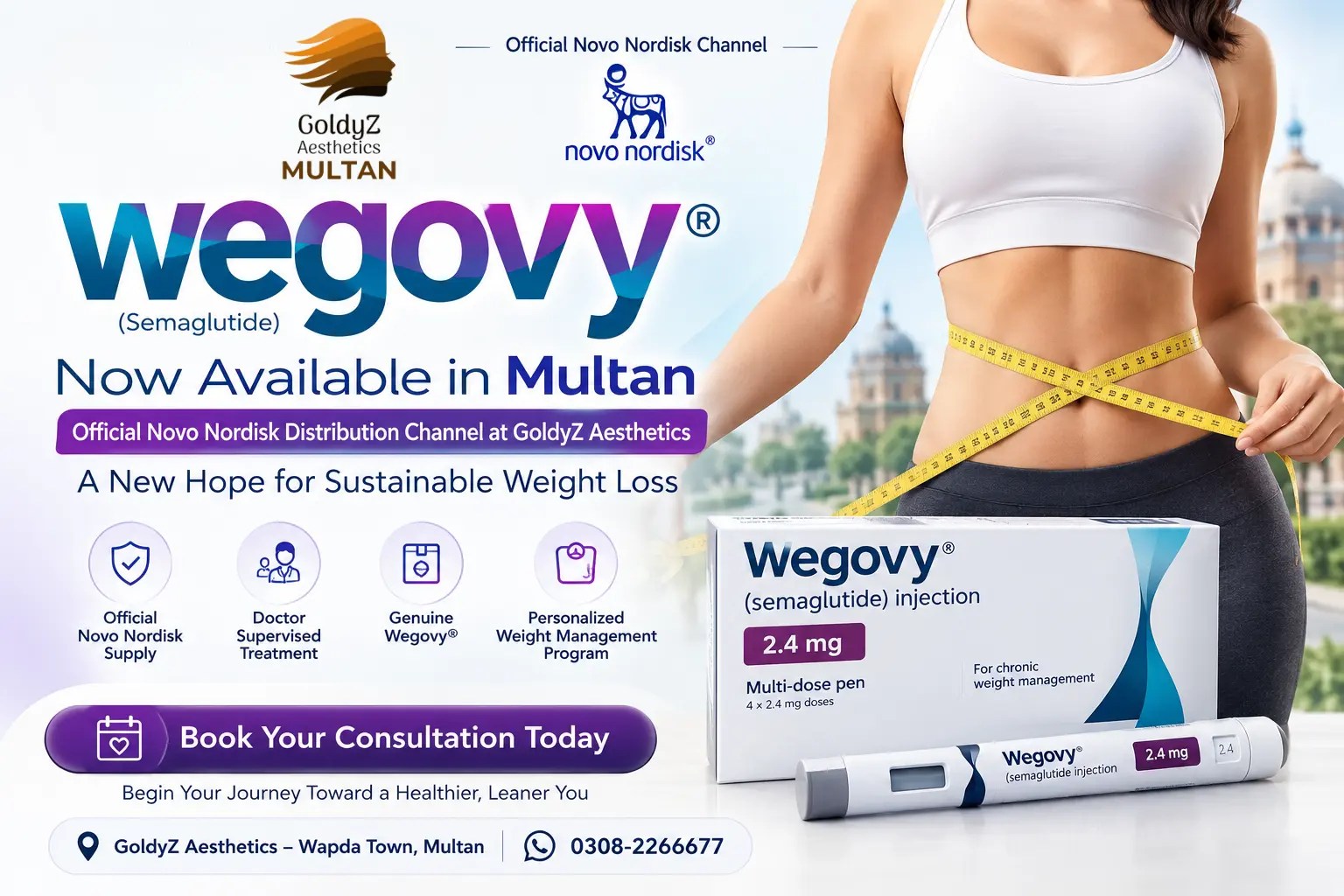 Official Wegovy Available At GoldyZ Multan Aesthetics