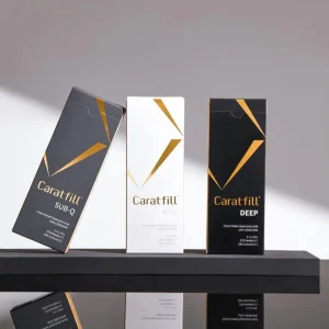 Caratfill Sub-Q, Kiss and Deep hyaluronic acid dermal filler syringes