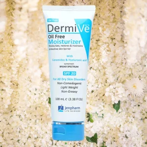 Dermive Oil Free Moisturizer 100ml with SPF 20, Ceramides and Hyaluronic Acid for oily and combination skin by Jenpharm